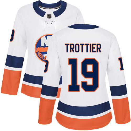 Women's Bryan Trottier Authentic White Away Jersey: Hockey #19 New York Islanders