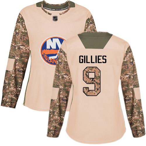 Adidas Women's Clark Gillies Authentic Camo Jersey: NHL #9 New York Islanders Veterans Day Practice