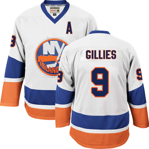 CCM Men's Clark Gillies Authentic Royal Blue Jersey: NHL #9 New York Islanders Throwback