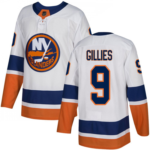 Reebok Youth Clark Gillies Authentic White Away Jersey: NHL #9 New York Islanders