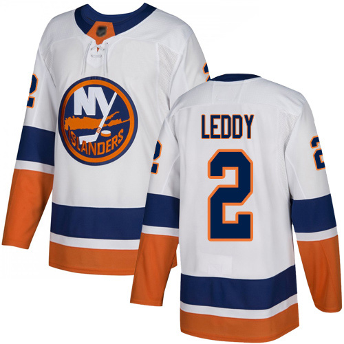 Reebok Youth Nick Leddy Authentic White Away Jersey: NHL #2 New York Islanders