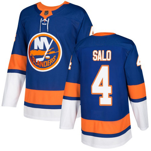 Adidas Men's Robin Salo Authentic Royal Blue Home Jersey: NHL #4 New York Islanders