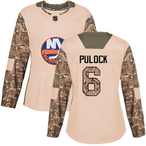 Adidas Women's Ryan Pulock Authentic Camo Jersey: NHL #6 New York Islanders Veterans Day Practice