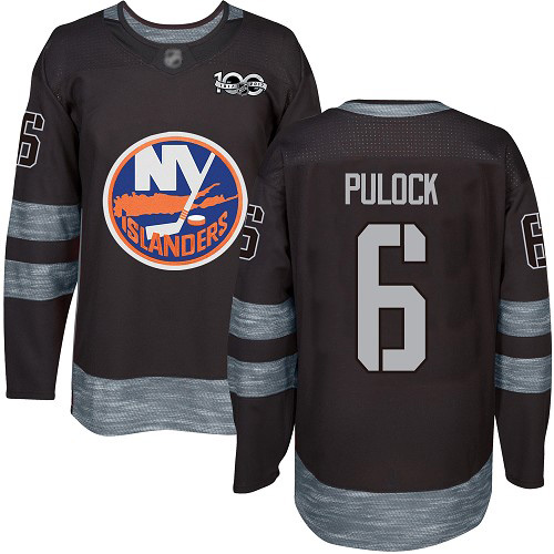 Adidas Men's Ryan Pulock Authentic Black Jersey: NHL #6 New York Islanders 1917-2017 100th Anniversary