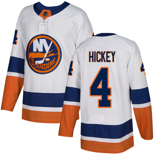 Adidas Youth Thomas Hickey Authentic White Away Jersey: NHL #4 New York Islanders