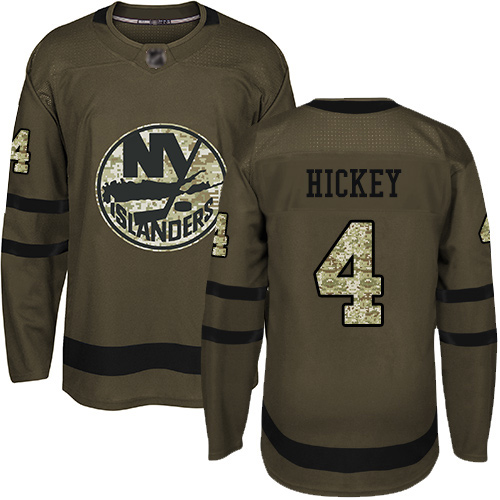 Adidas Youth Thomas Hickey Authentic Green Jersey: NHL #4 New York Islanders Salute to Service