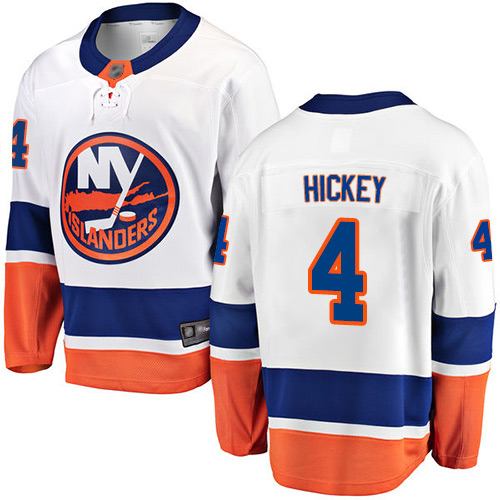 Fanatics Branded Youth Thomas Hickey Breakaway White Away Jersey: NHL #4 New York Islanders
