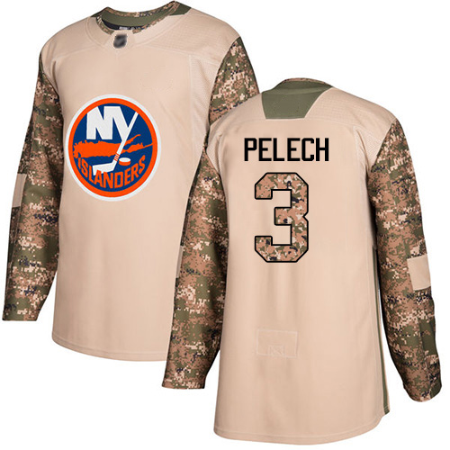 Youth Adam Pelech Authentic Camo Jersey: Hockey #3 New York Islanders Veterans Day Practice
