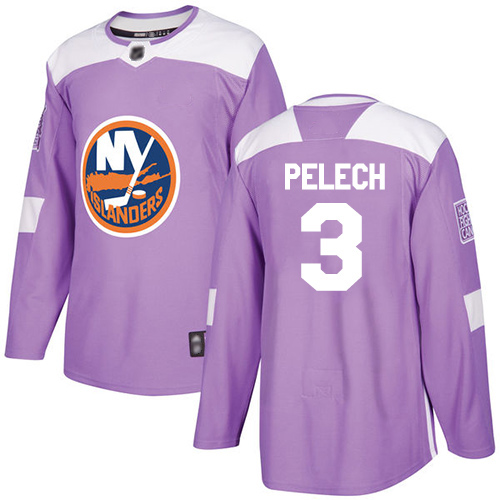 Youth Adam Pelech Authentic Purple Jersey: Hockey #3 New York Islanders Fights Cancer Practice