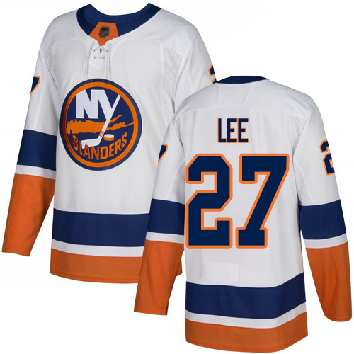 Men's Anders Lee Authentic White Away Jersey: Hockey #27 New York Islanders