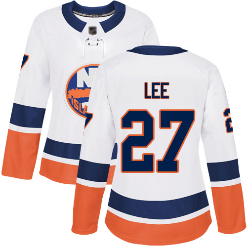 Women's Anders Lee Authentic White Away Jersey: Hockey #27 New York Islanders