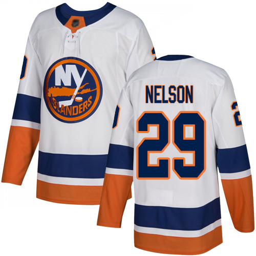 Reebok Youth Brock Nelson Authentic White Away Jersey: NHL #29 New York Islanders