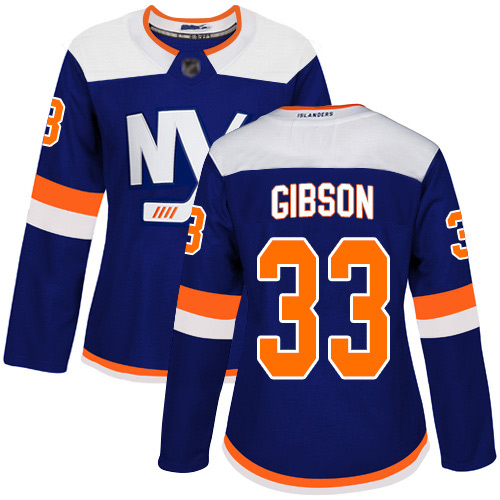 Women's Christopher Gibson Premier Blue Alternate Jersey: Hockey #33 New York Islanders
