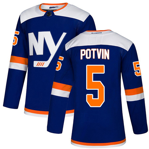 Adidas Youth Denis Potvin Authentic Blue Alternate Jersey: NHL #5 New York Islanders