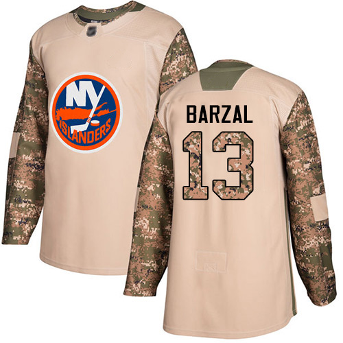 Adidas Youth Mathew Barzal Authentic Camo Jersey: NHL #13 New York Islanders Veterans Day Practice