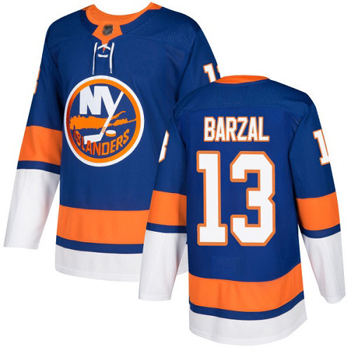 Adidas Youth Mathew Barzal Authentic Royal Blue Home Jersey: NHL #13 New York Islanders