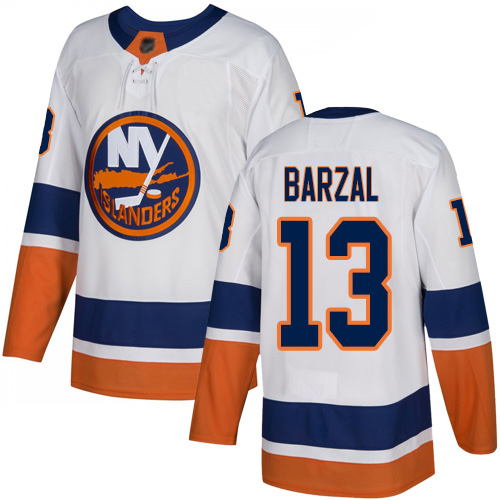 Reebok Youth Mathew Barzal Authentic White Away Jersey: NHL #13 New York Islanders
