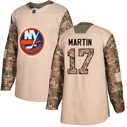 Adidas Men's Matt Martin Authentic Camo Jersey: NHL #17 New York Islanders Veterans Day Practice