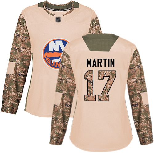 Adidas Women's Matt Martin Authentic Camo Jersey: NHL #17 New York Islanders Veterans Day Practice