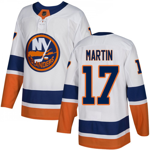 Reebok Men's Matt Martin Authentic White Away Jersey: NHL #17 New York Islanders