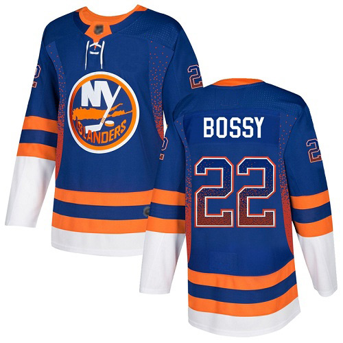 Adidas Men's Mike Bossy Authentic Royal Blue Jersey: NHL #22 New York Islanders Drift Fashion