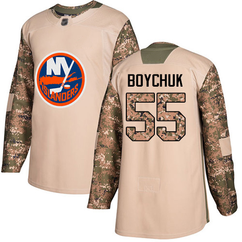 Adidas Men's Johnny Boychuk Authentic Camo Jersey: NHL #55 New York Islanders Veterans Day Practice
