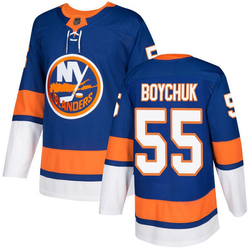 Adidas Youth Johnny Boychuk Authentic Royal Blue Home Jersey: NHL #55 New York Islanders