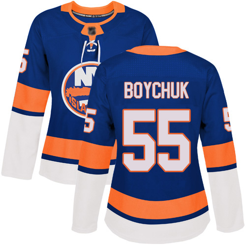 Adidas Women's Johnny Boychuk Authentic Royal Blue Home Jersey: NHL #55 New York Islanders