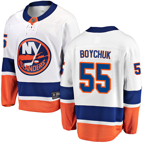 Fanatics Branded Youth Johnny Boychuk Breakaway White Away Jersey: NHL #55 New York Islanders