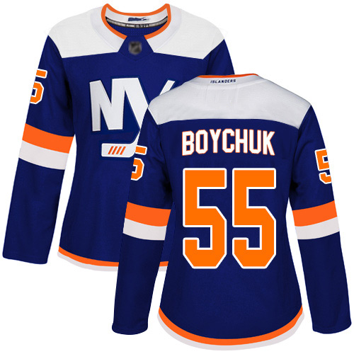 Adidas Women's Johnny Boychuk Premier Blue Alternate Jersey: NHL #55 New York Islanders