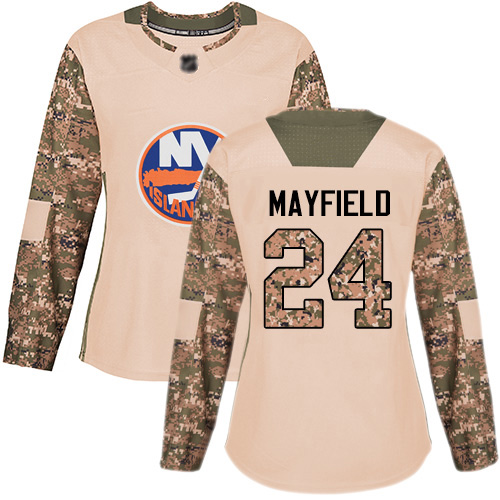 Adidas Women's Scott Mayfield Authentic Camo Jersey: NHL #24 New York Islanders Veterans Day Practice