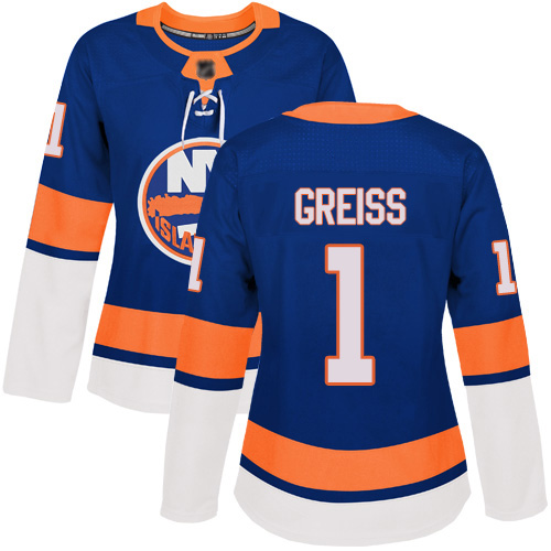 Adidas Women's Thomas Greiss Authentic Royal Blue Home Jersey: NHL #1 New York Islanders