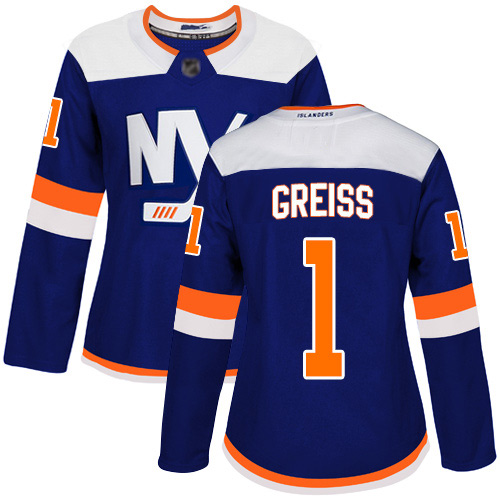 Adidas Women's Thomas Greiss Premier Blue Alternate Jersey: NHL #1 New York Islanders